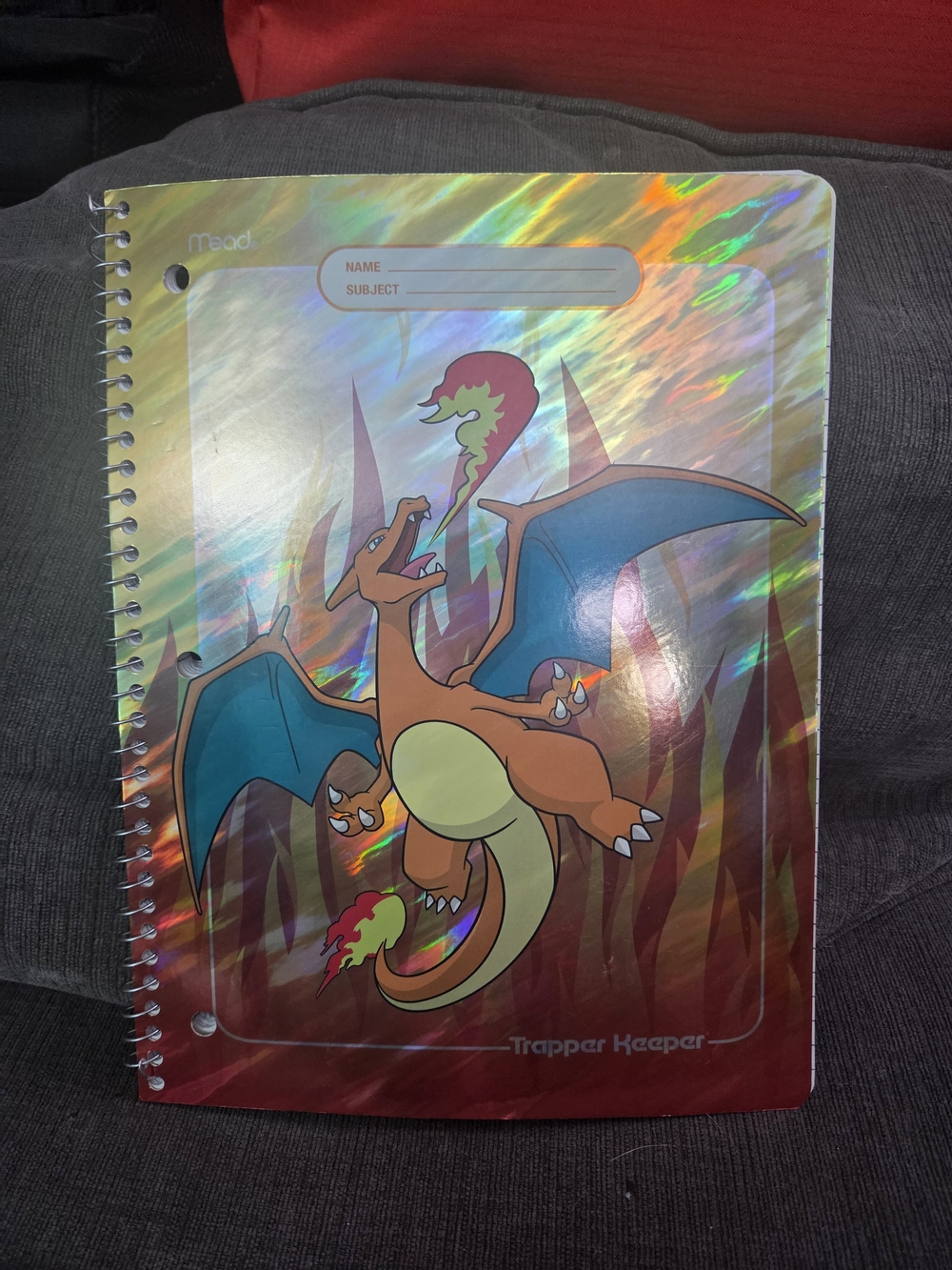Pokemon x Target Charizard Holographic Spiral Notebook -Trapper Keeper